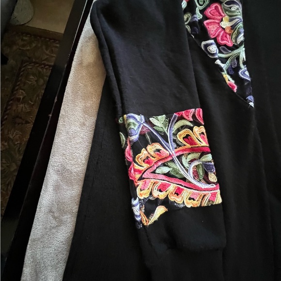 MILAN KISS Black and Pink Floral Open Cardigan Woman XL - Picture 8 of 14